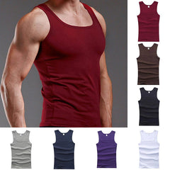 New Casual Bodybuilding Vest Summer Plus Size Men Clothing Tank Tops Black White Gray Singlets Sleeveless Fitness Men Vest Tees