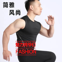 Mens Tank Top Bodybuilding Muscle Shirts Compression Tank Top Men Sleeveless TShirt Sports Shirt For Men Slim Running Vest Men