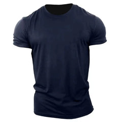 New Men T Shirt Summer Clothing Solid Color Printed Shirts O Neck Oversized Top Casual Streetwear Loose Fitness Clothing For Men