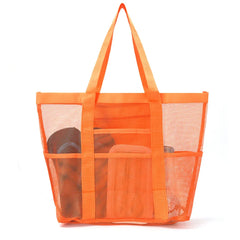 Wasserdichte und sandabweisende Strandtasche aus Netzgewebe – Große Badetasche für Damen, ideal für den Urlaub und als Strandaccessoires