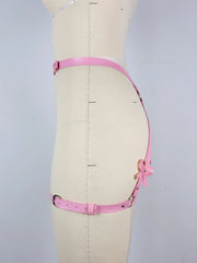 Exotisches SM-Bondage-Set: Oberschenkelfesseln aus Leder, Taillengürtel, Handschellen, Bettgurt, Rollenspielspielzeug für Paare