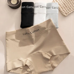 3Pcs Fashion Comfortable Simple Briefs Mid Waist Cotton Crotch Seamless Underwear Panties Underwear for Women Girl