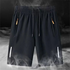 Summer Men'S Ultra-Thin Ice Silk Beach Casual Shorts Jogging Sport Quick Dry Male Zipper Loose Gym Sports Short Pants Sweatpant