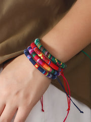 12 יחידות צמידי חוף בוהמיים לגברים ונשים קלועים צמידי קיץ בוהמיים בעבודת יד, אביזרי תכשיטי פסטיבל