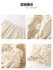 Women's Underwear Set Pure Cotton Summer Home Wear 3 Pieces Short Sleeve Sleepwear Women's Pajamas Female 2025 Lingerie