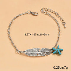 Minimalist Design Bohemian Style Summer Beach Women's Foot Chain Starfish Bead Shaped Women's Party Banquet Fashion Accessories
