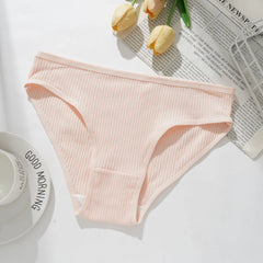 Women's Cotton Striped Underwear Breathable Soft Briefs for Sports & Yoga Comfy Everyday Panties Simple Lingerie Gift for Ladies