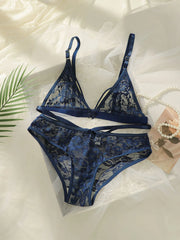 Women's Ultra-thin Lace Lingerie Two-piece Floral Lingerie Sexy Lingerie No Steel Hoop Push Up Bra A322