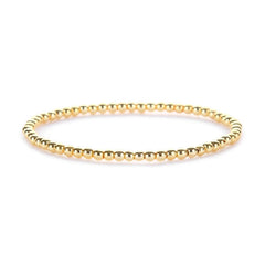 New Fashion Accessories Women' Gifts Simple Smooth Round Beads Black Ore Plated 14k Gold Elastic Hand Beads Multi-layer Bracelet