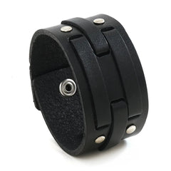 Lederarmband für Herren im neuen Punk-Stil, schlichtes Armband mit auffälligen Knopfnieten