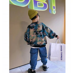 Children's Clothing Boys Spring And Fall New Version Of The Korean Version Fashionable Fashionable Gradient Casual Sweater Boy