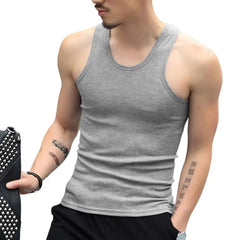 Men Vest O-neck Sleeveless Tank Tops Slim Fit Summer Vest Fitness Gym Workout Undershirt Bodybuilding Running Vest