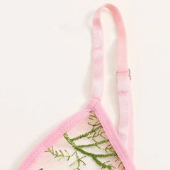 Sexy G-string Thong Sleepwear Lingerie Set For Women Plus Size Lingerie Flower Lace Underwear Sexy Plus Size Lingerie Sets