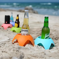 Beach Vacation Essentials Accessories Beach Drink Cup Holder Sand Coasters Beach Sand Cup Holders for Family Friends