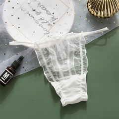 Sexy Damen-Slips mit Spitze und Cut-Outs, String-Tanga, transparente Netzunterwäsche, modische neue Punkte-G-Strings