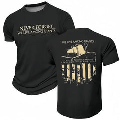 Fashion Never Forget Letter 3D Printed Men's Kurzarm-T-Shirt Sommer Casual Loose Oversize Tee Tops Retro Street Man Clothes