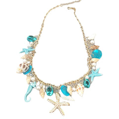 Vacation Beach Charm Bracelets and Necklaces for Women Trendy Starfish Shell Collar Jewelry Bangle Accessories Gifts