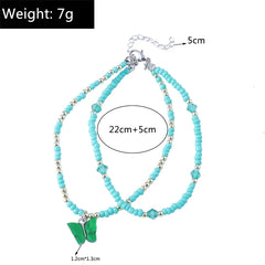 בוהמי צבעוני בעבודת יד חרוזים צמידי קרסול לנשים קיץ חוף קרסול צמיד רגל רגל שרשרת נשי בנות תכשיטי אבזרים