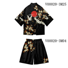 3 to 14 years kids kimono + shorts Japanese costume boys girls fashion kimono haori cardigan Jacket children beach wear cloak