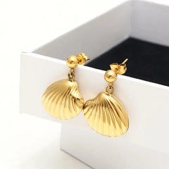Summer Beach Women Jewelry Double-layer Necklace Earrings Set Accessories Fashion Jewelry Stainless Steel Jewelry Sets