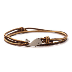 New Whale Bracelet For Men Bilayer Sliding Adjustable Summer Beach Surfer Nautical String Braslet Vacatio Leisure Accessories