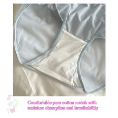 1/5pcs Women Ruffle Edge Sexy Lace Satin Transparent Underwear Thin Breathable High Elasticity Low Waist Seamless Panties Breifs