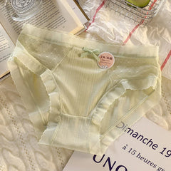 Women's Underwear 7A Baby Cotton Antibacterial Splicing Lace Cotton Crotch Seamless Comfortable Breathable Summer Thin Briefs