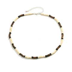 אופנה גברים קיץ חוף עץ חרוזים גולש שרשרת פשוט גיאומטרי שבטי אתני בעבודת יד שרשרת Steampunk זכר תכשיטי מתנה