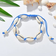 Bohemian Shell Charm Bracelets For Women Men Summer Sandy Beach Handmade String Rope Chains Bangle DIY Jewelry Accessories