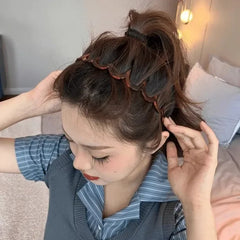 Fashion Wave Headbands for Women Solid Color Toothed Non-slip Hair Bands Girl Face Wash Sports Hairbands Hair Accessories