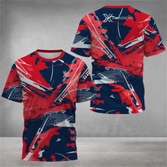 Fashion 3D Tie-Dye Print T Shirt For Men Summer Quick Dry Short Sleeve Outdoor Tennis Sports T-Shirt Casual Breathable Loose Top