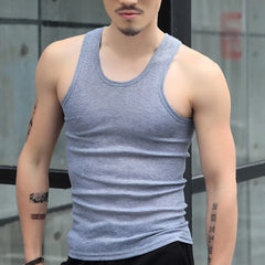 Fashion Men's T-Shirts Tank Tops Undershirt Gym Workout Stringer Fitness T-Shirt Beater Underwear Vest Clothing