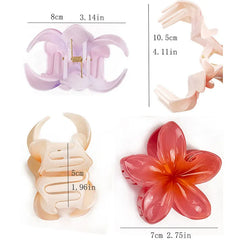 3 pcs/set Flower Claw Clip Women Summer Beach Cute Hawaiian 8CM*1+4CM*2PCS Preppy Stuff Female Hair Accessories For Summer