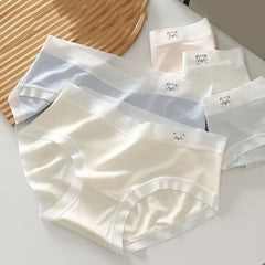 5PCS Soft Cute Panties for Women Cotton Crotch Female Lingerie Seamless Briefs Underwear Bear Underpants Gifts