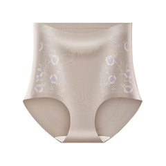 Lingerie Flower Slimming Shapewear Ice Silk High Waist Body Shaping Briefs Underpants Seamless Tummy Control Underwear Female