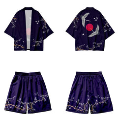3 to 14 years kids kimono + shorts Japanese costume boys girls fashion kimono haori cardigan Jacket children beach wear cloak
