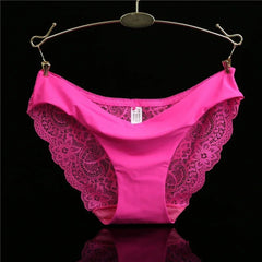 Women's Sexy Lace Panties Seamless Cotton Breathable Briefs Girls Transparent Underpants Plus Size Brand Underwear 1 Piece