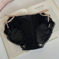 תחתוני נשים רכים וסקסיים תחרה תחתונים שקופים למחצה נושם מותן בינוני צבע איות נוח תחתונים דקים אינטימיים