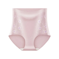 Lingerie Flower Slimming Shapewear Ice Silk High Waist Body Shaping Briefs Underpants Seamless Tummy Control Underwear Female