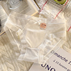 Women's Underwear 7A Baby Cotton Antibacterial Splicing Lace Cotton Crotch Seamless Comfortable Breathable Summer Thin Briefs