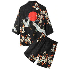3 to 14 years kids kimono + shorts Japanese costume boys girls fashion kimono haori cardigan Jacket children beach wear cloak