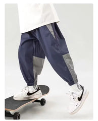 2024 New Boy Pants Korean High Street Fashion Trousers Color Block Thin Sports Pants Casual Children's Clothing Kids Sweatpants