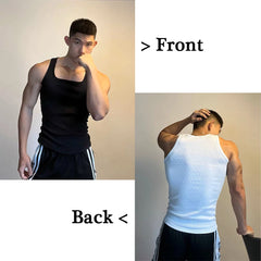 Casual Men's Tank Top Gym Clothing Man Sleeveless Shirt Summer Bodybuilding Vest Gym Fitness Muscle Singlet Clothes T-shirt Hot