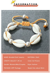 צמידי קרסול צדף לנשים קיץ צמיד יחף חוף אוקיינוס צבעוני קשר מתכוונן בוהמי אביזרי תכשיטי מתנות