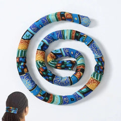 Haaraccessoires für Damen, lange Haargummis, biegsame Dreadlocks-Haarbänder, Haarspangen im Ethno-Stil mit Spiralverschluss