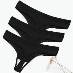 3Pcs/Lot Women's Panties Cotton Underwear Low Waist Briefs Girls Seamless Solid Color Underpant Female Sexy Tanga Thong T Back