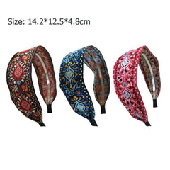 Breiter Turban für Damen, Haaraccessoires, Kopfbedeckungen, bestickte Haarreifen, Haarbänder, Stirnbänder, Kopftücher