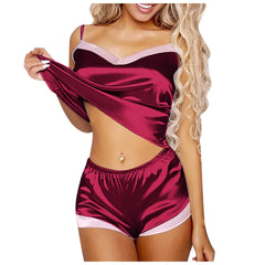 Lingerie Set For Women Sexy-lingerie Sleepwear Satin Silk Babydoll Nightwear Pajamas Set Lingerie Set Plus Size Female Underwear