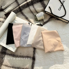 Nahtlose Sommerunterwäsche aus Eisseide für Damen, ultradünn, schnelltrocknend, 3D-Pfirsichfarben, Fitness-Slips