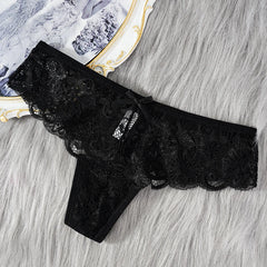 Sexy Lace Thong Women Low Waist Panties Transparent Underwear Hollow Out Female Lingerie Elasticity Comfortable Underpants